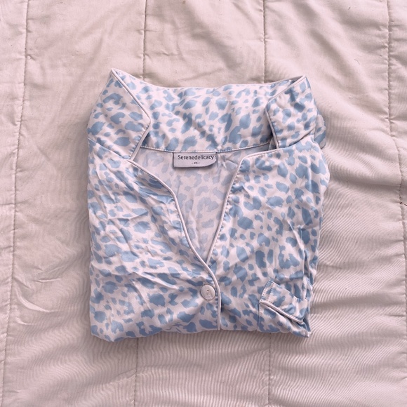 satin leopard print pajamas - Picture 1 of 4